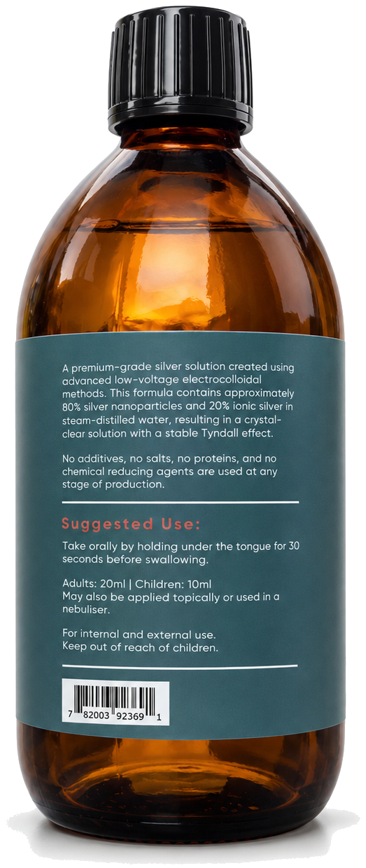 Suggested use text on the Silvaris bottle